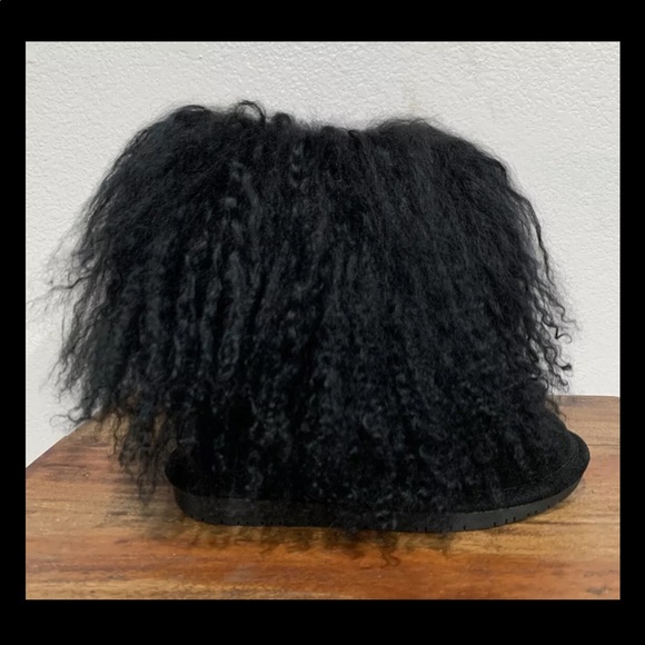 Bearpaw Boo Shaggy Black Bootie Girl Boots 13 - Picture 2 of 12